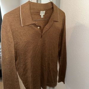 Brown J.Crew, long sleeve collared shirt